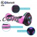 Flash Wheel UL 2272 Certified Hoverboard 6.5" Bluetooth Speaker with LED Light Self Balancing Wheel Electric Scooter - Chrome Gold   